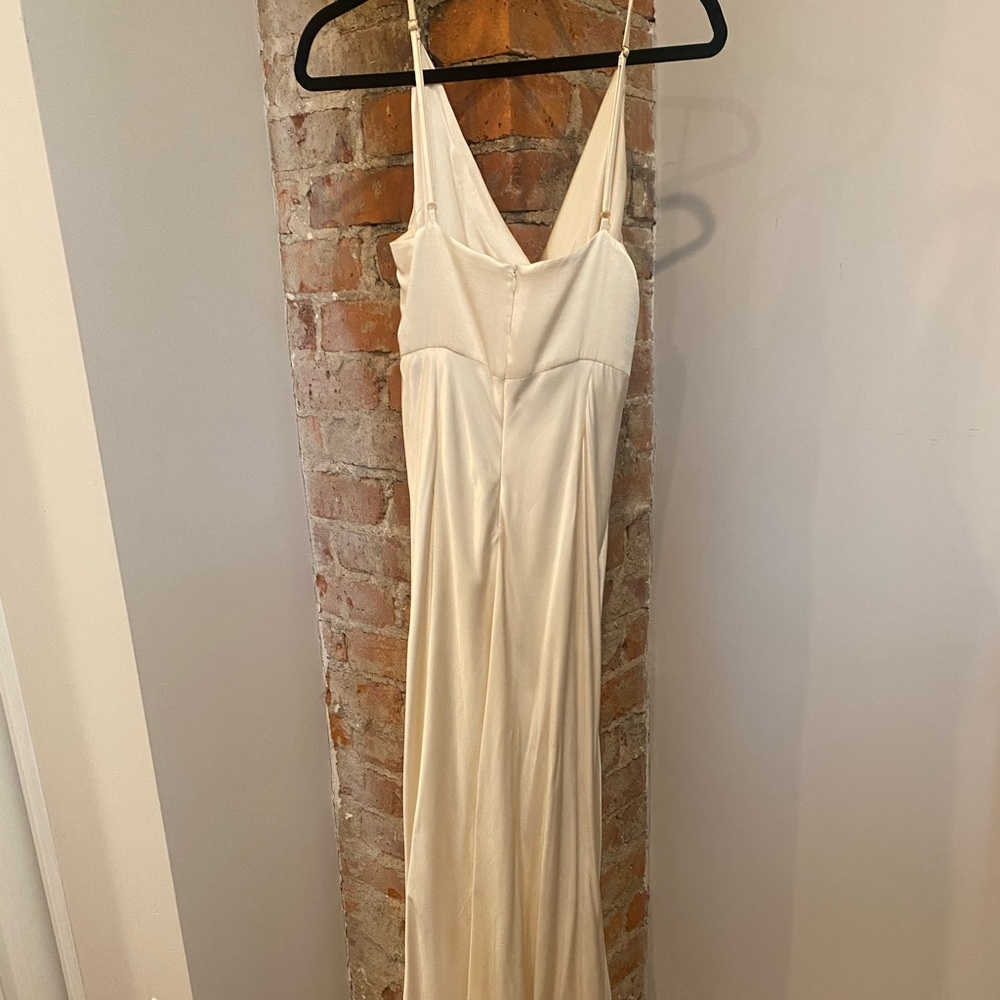 LA LUNE CROSS DRAPED MAXI DRESS - CREAM - Picture 3 of 5